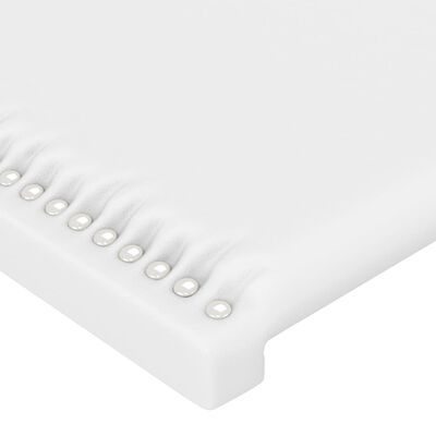 vidaXL sengegavl med kanter 83x23x118/128 cm kunstlæder hvid