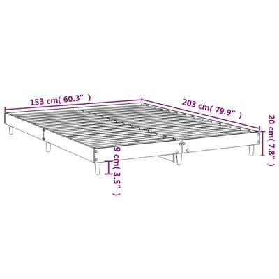 vidaXL sengestel 150x200 cm konstrueret træ sort