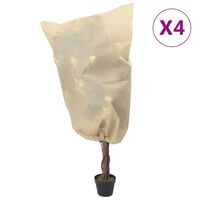 vidaXL plantebeskyttelse med snore 4 stk. 70 g/m² 0,8x0,8 m