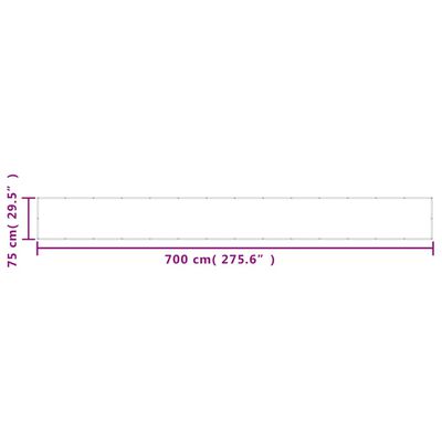 vidaXL altanafskærmning 75x700 cm 100 % polyester sort