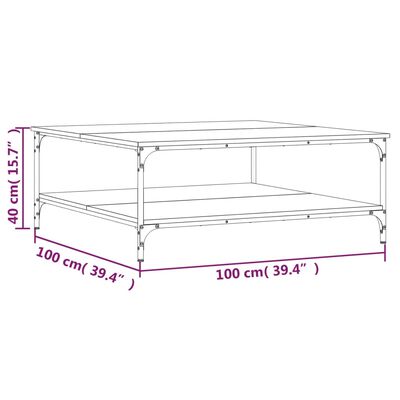 vidaXL sofabord 100x100x40 cm konstrueret træ sort