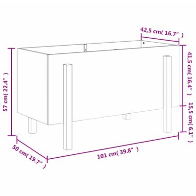 vidaXL højbed 101x50x57 cm massivt fyrretræ hvid