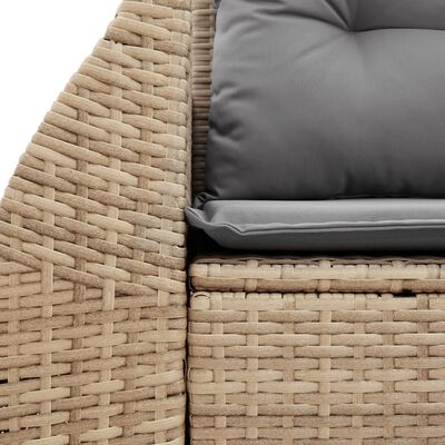 vidaXL 2-personers havesofa med hynder polyrattan beige