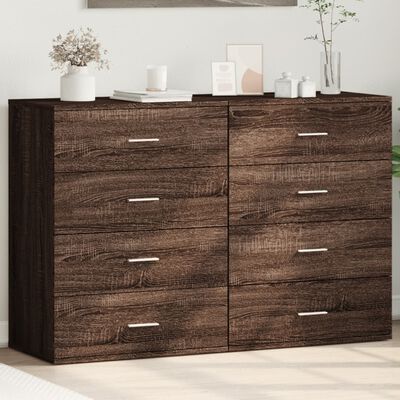 vidaXL kommoder 2 stk. 60x39x80 cm konstrueret træ brun egetræsfarve