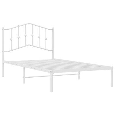 vidaXL sengeramme med sengegavl 100x190 cm metal hvid