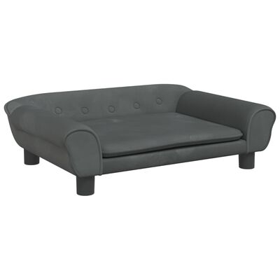 vidaXL sofa til børn 70x45x26 cm velour mørkegrå