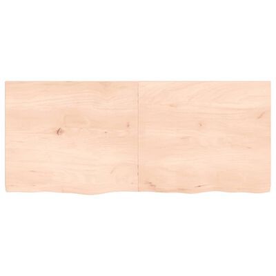 vidaXL bordplade til badeværelse 140x60x(2-4)cm massivt træ ubehandlet