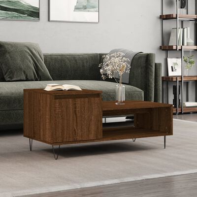 vidaXL sofabord 100x50x45 cm konstrueret træ brun egetræsfarve