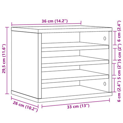 vidaXL dueslag 36x26x29,5 cm konstrueret træ grå sonoma-eg