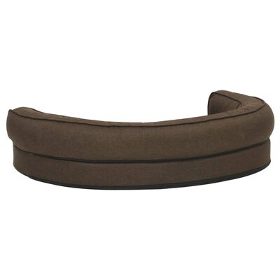 vidaXL ergonomisk hundeseng 75x53 cm hør-look fleece brun