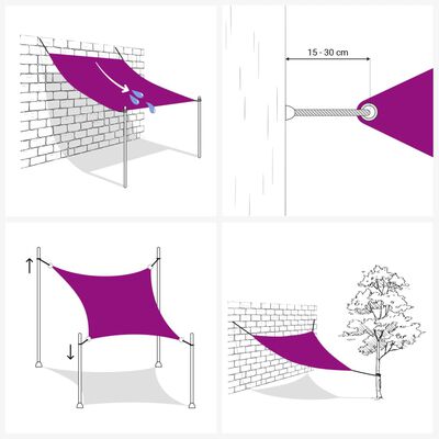 vidaXL solsejl 3x4x5 m 160 g/m² HDPE gråbrun