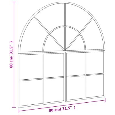 vidaXL vægspejl 80x80 cm buet jern sort