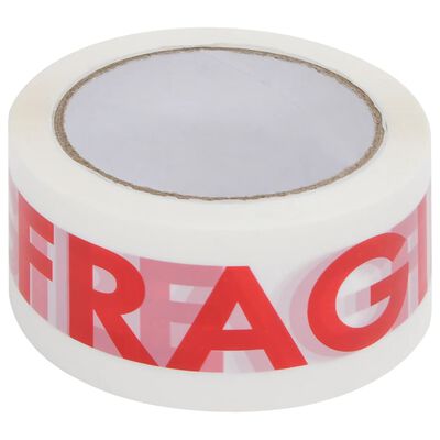 vidaXL pakketape 36 stk. 48 mm x 66 m FRAGILE-print hvid