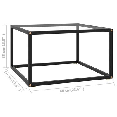 vidaXL sofabord 60x60x35 cm hærdet glas sort