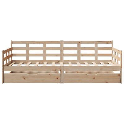 vidaXL daybed med skuffer 80x200 cm massivt fyrretræ