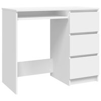 vidaXL skrivebord 90x45x76 cm konstrueret træ hvid