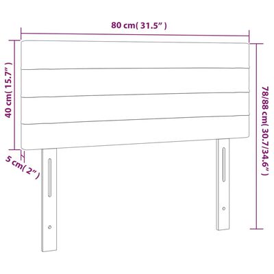 vidaXL sengegavl 80x5x78/88 cm stof mørkegrå