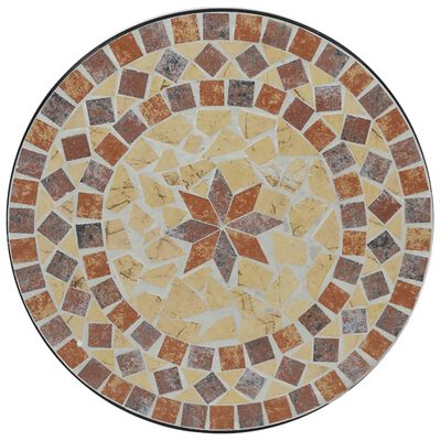 vidaXL bistrobord mosaikdesign Ø50x70 cm keramik terracotta og hvid