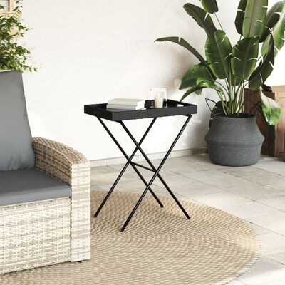 vidaXL bakkebord 65x40x75 cm polyrattan sort