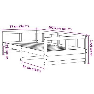 vidaXL daybed uden madras 80x200 cm massivt fyrretræ hvid