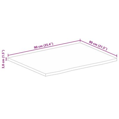 vidaXL bordplade 90x80x3,8 cm naturlig kant massivt mangotræ