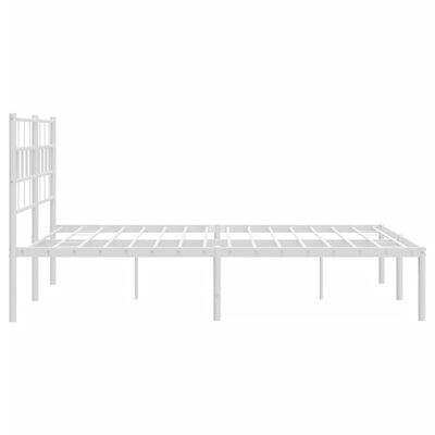 vidaXL sengeramme med sengegavl 140x190 cm metal hvid