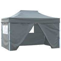 vidaXL foldbart telt pop-up med 4 sidevægge 3 x 4,5 m antracitgrå