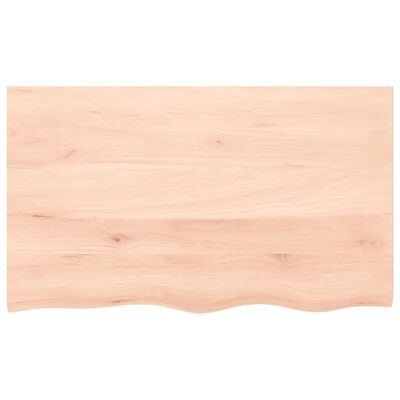 vidaXL bordplade til badeværelse 100x60x(2-4)cm massivt træ ubehandlet