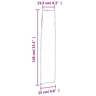 vidaXL overtræk til haveparasol 136x25/23,5 cm 420D oxfordstof sort