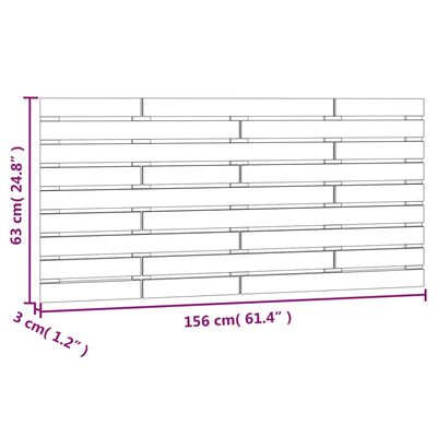 vidaXL sengegavl 156x3x63 cm massivt fyrretræ