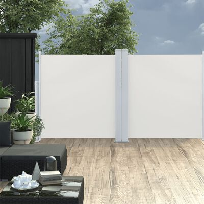 vidaXL sammenrullelig sidemarkise 117x600 cm cremefarvet