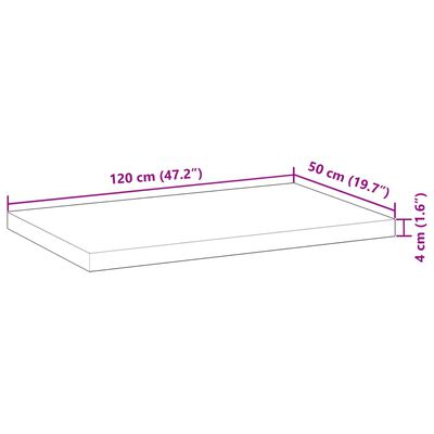 vidaXL bordplade til badeværelse 120x50x4 cm massivt akacietræ