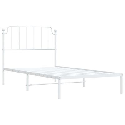 vidaXL sengeramme med sengegavl 100x190 cm metal hvid