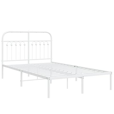 vidaXL sengeramme med sengegavl 120x190 cm metal hvid