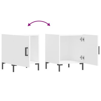 vidaXL sengeborde 2 stk. 40x40x50 cm konstrueret træ hvid