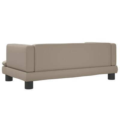 vidaXL sofa til børn 80x45x30 cm kunstlæder cappuccinofarvet