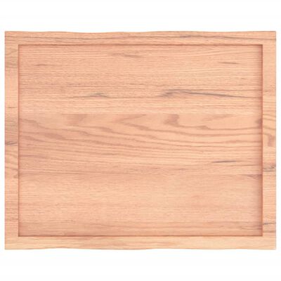 vidaXL bordplade 80x60x(2-6) cm naturlig kant behandlet træ lysebrun