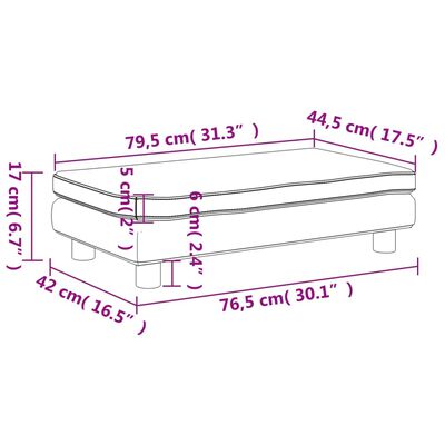 vidaXL børnesofa med fodskammel 100x50x30 cm kunstlæder sort