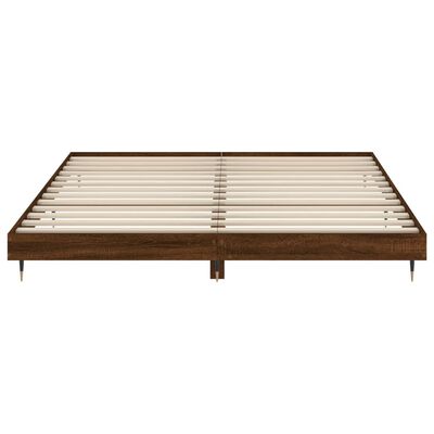 vidaXL sengeramme 150x200 cm uden madras konstrueret træ brunt eg