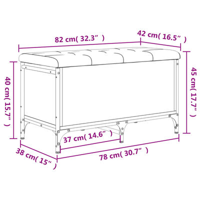 vidaXL skobænk 82x42x45 cm konstrueret træ sonoma-eg