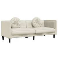 vidaXL 3-personers sofa med hynder velour cremefarvet