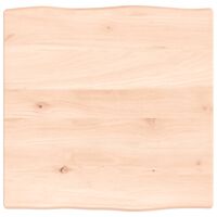 vidaXL bordplade 40x40x2 cm naturlig kant ubehandlet massivt egetræ