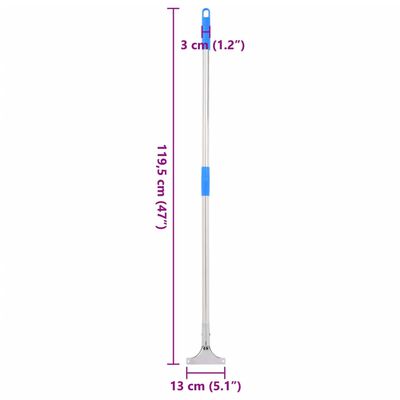 vidaXL stang til gulvskraber 119,5 cm stål og plast