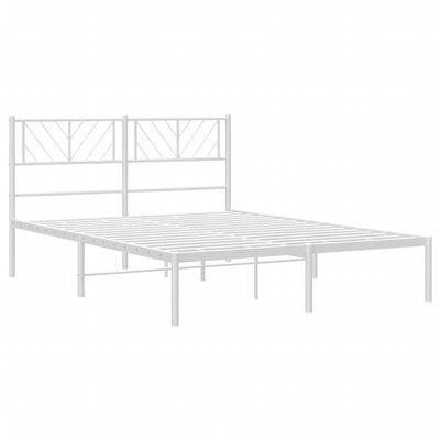 vidaXL sengeramme med sengegavl 140x200 cm metal hvid