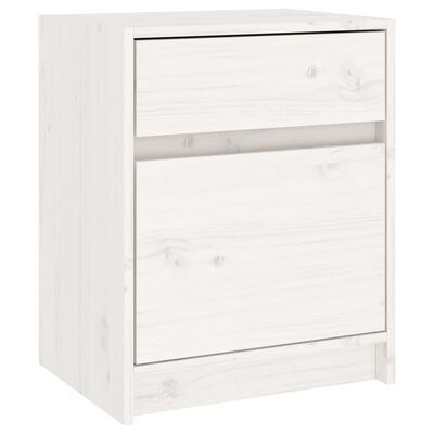 vidaXL sengeborde 2 stk. 40x31x50 cm massivt fyrretræ hvid