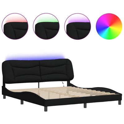 vidaXL sengeramme med LED-lys 180x200 cm velour stof