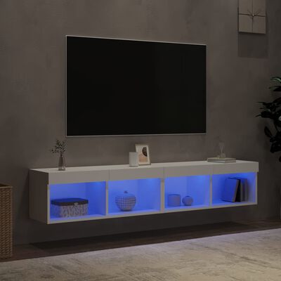 vidaXL tv-borde 2 stk. med LED-lys 80x30x30 cm hvid