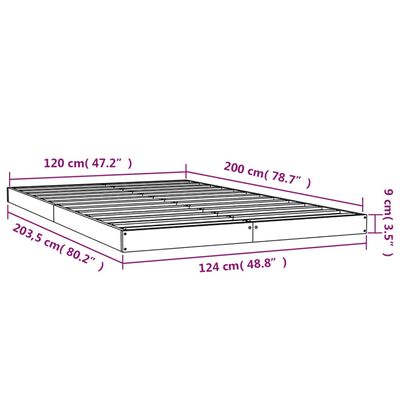 vidaXL sengeramme 120x200 cm massivt fyrretræ gyldenbrun