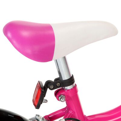 vidaXL børnecykel 16 tommer sort og pink