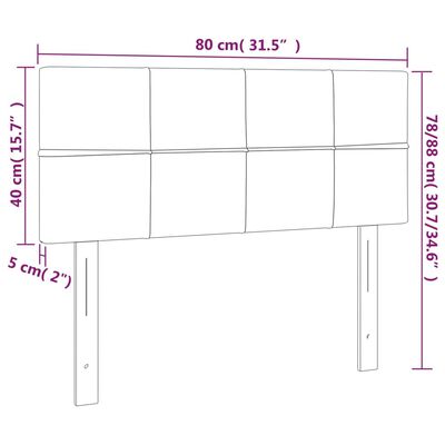 vidaXL sengegavl 80x5x78/88 cm stof mørkegrå